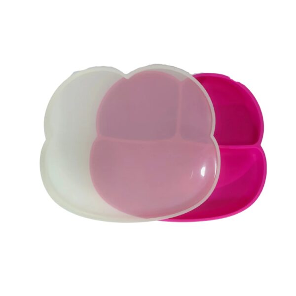 Baby & Toddler Silicone Suction Plate 3 Sections - Pink